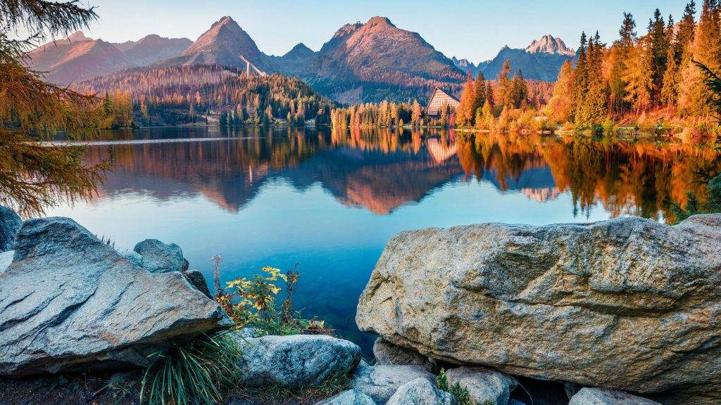 Trekking route through the Tatra Mountains.